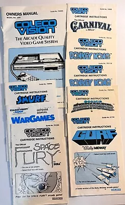 ColecoVision Instruction Manual And 8 Booklets LOT • $5