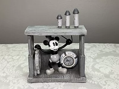 Vintage Disney Parks Mickey Mouse As Steamboat Willie Anniversary Desk Clock • $124.99