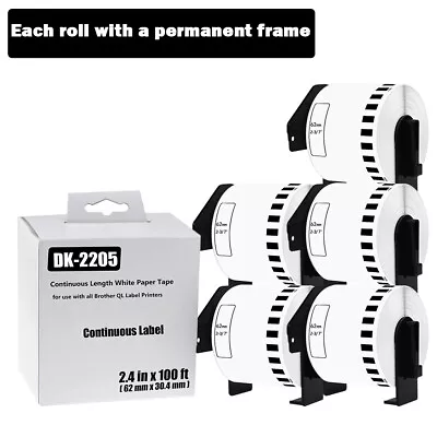 5ROLL Shipping Continuous Label DK-2205 Compatible Brother QL-700 QL-720NW 810W • $35.99