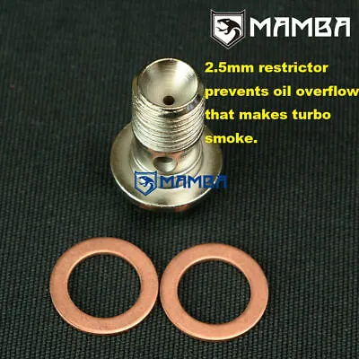 Turbo Oil Feed Banjo Bolt 2.5mm Hole For Greddy TD06H T78 T88 T88H Prevent Smoke • $19.26