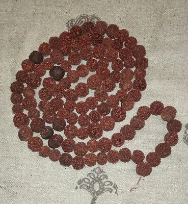 5 Face Rudraksha Mala 108+1. Charged With Mantra By Ganges River 11-13mm • $5