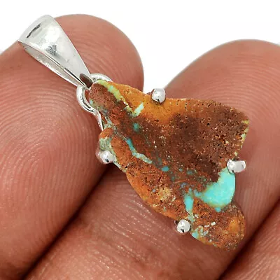 Natural Mexican Turquoise 925 Sterling Silver Pendant Jewelry CP42785 • $10.99