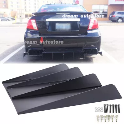 Rear Diffuser 4 Fins Bumper Chin Lip Splitter Spoiler For Subaru WRX/BRZ Impreza • $57.11