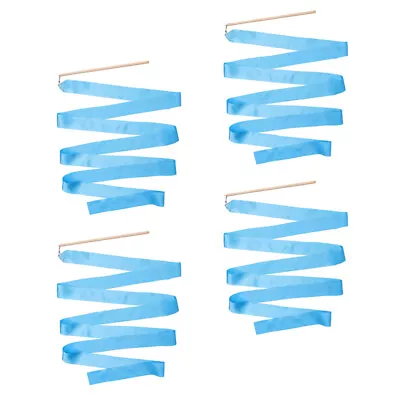 4 Pcs Dance Streamers With Rod Dance Streamers Rod Gymnastics Ribbon Sticks • $13.62