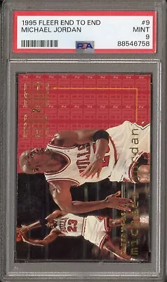 1995 Fleer End To End Michael Jordan PSA 9 Mint #9 Bulls • $80