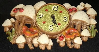 Vtg Burwood Mushroom Ladybug Kitschy MCM Germany Working Kitchen Clock • $56