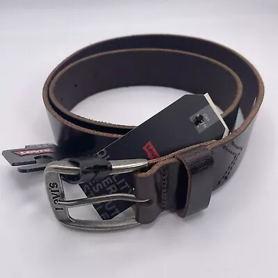 Levi's Levi Mens Brown Leather Belt UK 34 Inches US 36 EU 90 BNWT Full Grain • £24.99