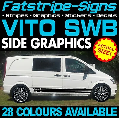 To Fit MERCEDES VITO SWB COMPACT GRAPHICS STICKERS STRIPES DECALS CAMPER VAN • $37.32