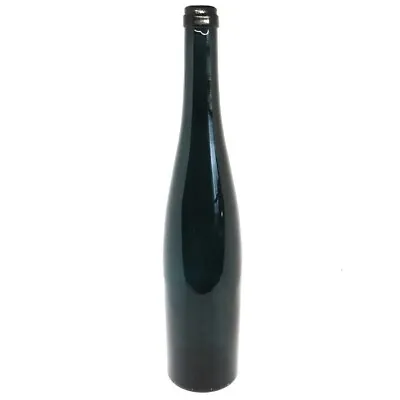 $95 • Buy Antique Large American Teal Glass Turn Mold Hock Shape Wine Bottle C. 1880