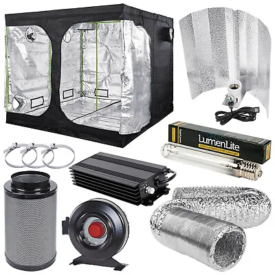 Complete Hydroponic Premium Grow Tent Kit 600w Dimmable Light Kit Fox Filter Kit • £85