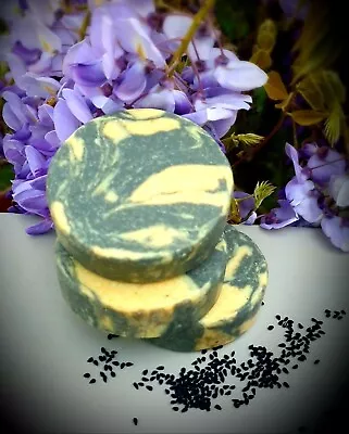 Black Seed Tea Tree Jasmine Oil Activated Charcoal Body Hair Shampoo Bar-75g • £4.49