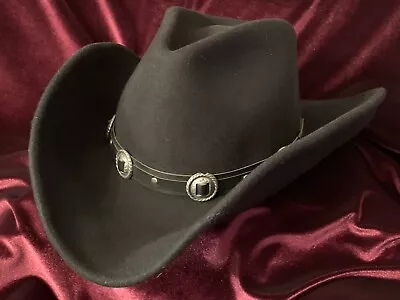 MHT Westerns Black Mens Cowboy Hat Size Small • $38