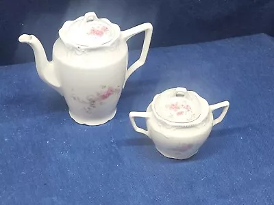 Vintage Collector's German Porcelain Mini-Teapot/Lid & Sugar Bowl With Lid EUC  • $18.99
