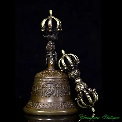 Tibetan Buddhist Bronze Ghanta Dril-bu Dorje Vajra Bell Meditation Bell • $96.29