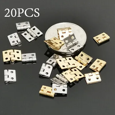 £3.11 • Buy 20Pcs Small Hinges + Screw Brassed Jewellery Box Dolls House Furniture Accessory