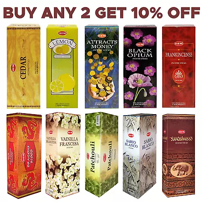 Hem Incense Large Selection Box Of 6 X 20= 120 Sticks Select Your Favorite Scent • $10.95