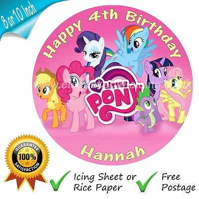 My Little Pony Cake Topper Personalised Edible Birthday Cake Printed Topper • £11.95