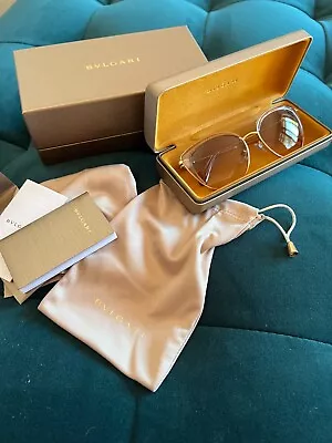Bvlgari Women's Sunglasses - Gold / Pink With Graduated Grey Lenses. As New. • $220