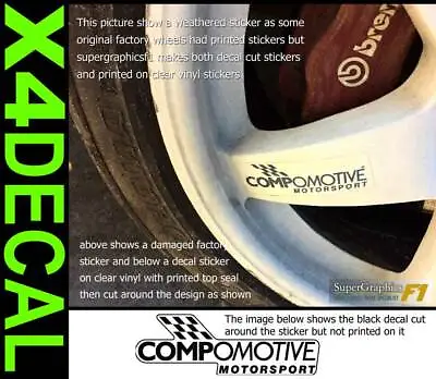 Wheel Stickers To Fit Compomotive Motorsport Rally Wheel Printed 93mm X4 • $30.36