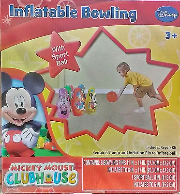 Disney  Mickey Mouse Inflatable Bowling - With Sport Ball In/Outdoor Garden Game • £13.99