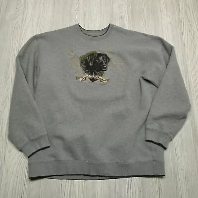 VINTAGE Black Lab Sweatshirt Adult XL Embroidered Duck Hunting Dog Loyal Friend • $37.44