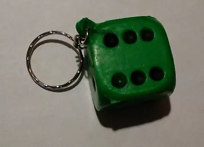 Key Chain--Green Foam Dice Keychain (Dice Is About 1 1/8 Inches) • $1.95