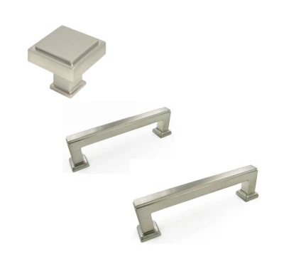 $3 • Buy Satin Nickel Square Kitchen Cabinet Drawer Knobs Pulls 3 3/4  5  Brushed Nickel