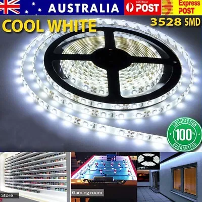 Cool White Waterproof 12V 5M 3528 SMD 300 Leds LED Strip Lights Car Boat Caravan • $9.69