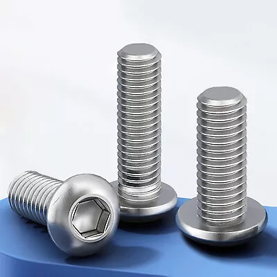 M3 M4 M5 M6 M8 M10 Button Socket Head Bolts Screws Allen Stainless Steel A2 G304 • $2.85