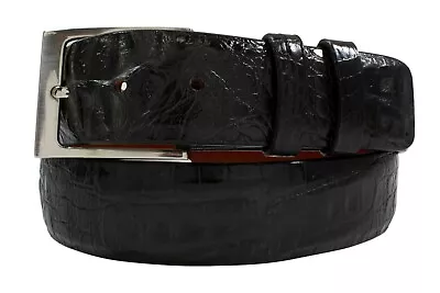 Genuine Caiman Hornback Black Crocodile Leather Belt (Made In U.S.A) • $165