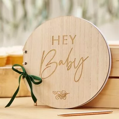 £13.95 • Buy Guest Book Wooden Hey Baby Shower Gender Reveal Party Game Decoration (BAB-107)