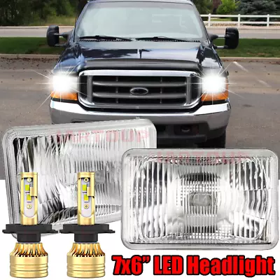 7x6  LED Headlights Rectangle Sealed Beam For Ford F 250 F 150 F 550 Super Duty • $118.77