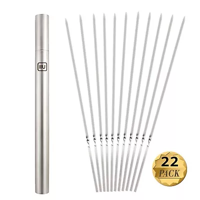 Metal Kabob Skewers 14  Stainless Steel Food Grade Skewers For Grilling BBQ • $16.99