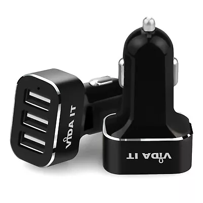 Multiport USB Car Charger Cigarette Lighter Socket For Mobile Phone With Cable • £14.99