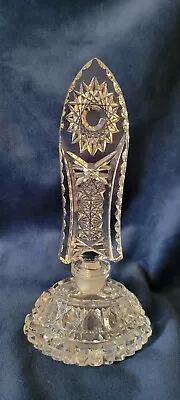 Vintage Antique~Czechoslovakian Cut Crystal Perfume Bottle With Stunning Stopper • $52