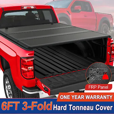 6FT Fiberglass Hard Bed Tonneau Cover 3-Fold For 1982-1993 Chevy S10/ GMC S15 • $320.80