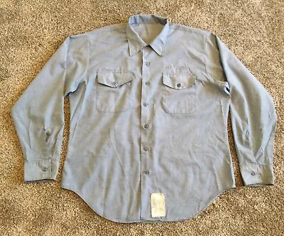 Vintage U S Navy Issue Chambray Shirt; XL-36SL; Very Good/Excellent Condition • $17.99