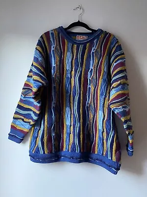 Mulga Classic Australian Large Abstract Like Coogi Wool Vintage Sweater Jumper • $148