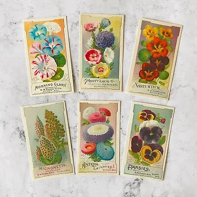 £3 • Buy Vintage Flower Seed Packet Ephemera Card Toppers, Botanical Gift Tags Craft