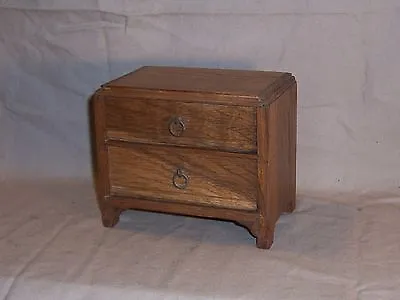 Vintage American Oak Small Folk Art Doll Furniture Jewelry Chest Dresser  • £61.75