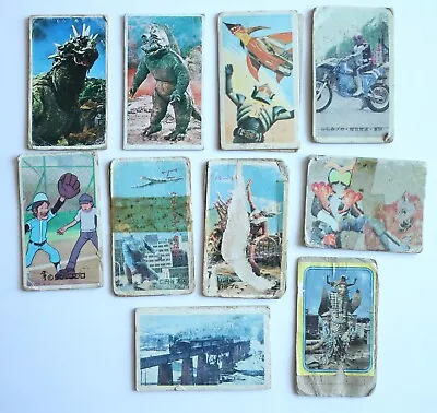Vintage Menko Japanese Cards Lot Ultraman Godzilla Monsters Baseball Kaiju Japan • $35