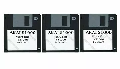 Akai S1000 Set Of Three Floppy Disks Vibra Slap V51006 • $20.99