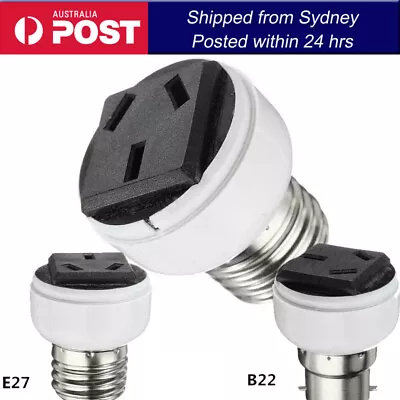 E27 B22 Lamp Light Socket Holder Screw Bulb Convert To AU Power Female Outlet • $18.95