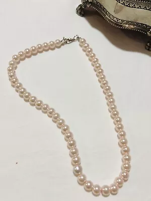Vintage Estate Jewellery- Necklace Pink Faux Pearl • $22