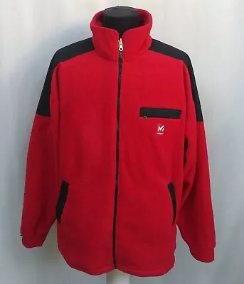 Millet Full Zip Polartec Fleece Pullover Jumper Red Black Jacket Size Mens L Top • $63.99