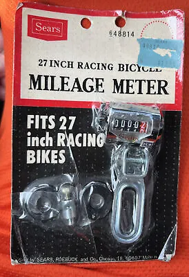 Vintage 27 Racing Bicycle Mileage Meter Odometer Made In Japan New Sealed ￼ • $26.99