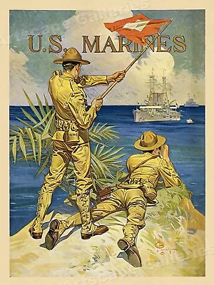 1917 U.S. Marines USMC WWI Recruiting Poster - 20x28 • $17.95