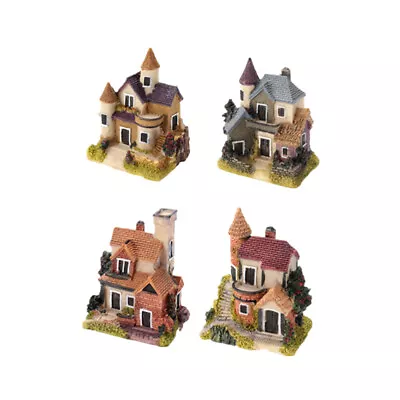  Garden Decor Fairy Cottage House Figurines Resin Houses Sand Table Mini • £14.29