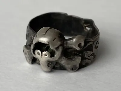 Old Pre-WW1  Memento Mori  Silver Skull Ring - Imperial Russia • $110