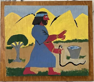 John Goo-Goo Binn (B. 1961 Georgia) Moses In Egypt With Snake Oil On Board • $249.95